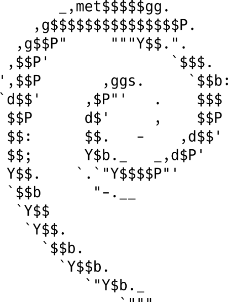 Debian black ASCII logo